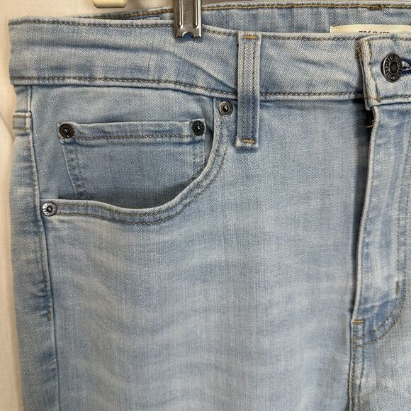 Levis 726 Jeans Women Size 33 Flared Bell Bottoms Stretch‎ Blue Denim Distressed - Picture 4 of 13